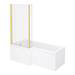 Arezzo Shower Bath - 1700mm L Shaped with Brushed Brass Screen + Panel profile small image view 5 