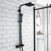 Arezzo Square Matt Black Shower Bath + Exposed Shower Pack (1700 L Shaped with Screen + Panel) profile small image view 3 