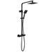 Arezzo Square Matt Black Shower Bath + Exposed Shower Pack (1700 L Shaped with Screen + Panel) profile small image view 5 
