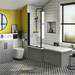 Arezzo Shower Bath - 1700mm L Shaped with Matt Black Screen + Matt Grey Panel profile small image view 3 
