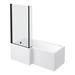 Arezzo L-Shaped Shower Bath Suite - 1700mm with Grey Vanity Unit + Wall Hung Toilet profile small image view 3 