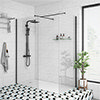Arezzo 1400 x 900 Matt Black Profile Wet Room (inc. Screen, Side Panel + Tray) profile small image view 1 