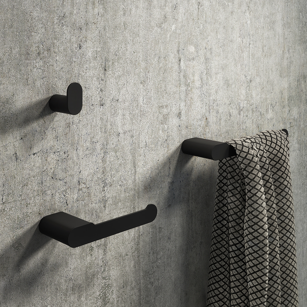 Arezzo Matt Black 3Piece Bathroom Accessory Pack Victorian Plumbing UK