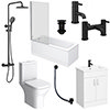 Arezzo Matt Black Complete Modern Bathroom Package profile small image view 1 