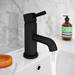 Arezzo Matt Black Complete Modern Bathroom Package (incl. L-Shaped Bath) profile small image view 6 