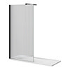 Arezzo 1700 x 700 Bath Replacement Wet Room (1000mm Matt Black Fluted Glass Screen w. Tray) profile small image view 1 