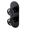 Arezzo Matt Black Industrial Style Round Modern Twin Concealed Shower Valve Small Image