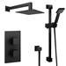 Arezzo Matt Black Square Thermostatic Shower Pack incl. Wall Mounted Head + Slider Rail Kit profile small image view 6 