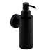 Arezzo Matt Black Round Wall Mounted Soap Dispenser profile small image view 2 