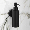 Arezzo Matt Black Round Wall Mounted Soap Dispenser profile small image view 1 