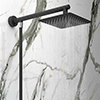 Arezzo Square 200mm Matt Black Slim Rainfall Shower Head with 1.75m Flexible Hose profile small image view 1 