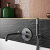 Arezzo Matt Black Round Concealed Manual Valve with Bath Spout + Shower Handset profile small image view 1 