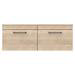 Arezzo Rustic Oak Wall Hung Double Countertop Vanity Unit incl. 2 Basins (1200mm w. Matt Black Handles) profile small image view 2 