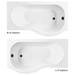 Arezzo P-Shaped Shower Bath (1700mm with Screen + Front Panel) profile small image view 2 