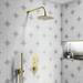 Arezzo Brushed Brass Industrial Style Push Button Shower Valve (2 Outlets) profile small image view 3 