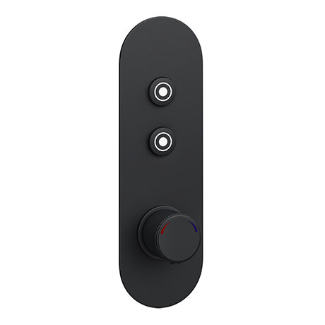 Arezzo Matt Black Industrial Style Push Button Shower Valve (2 Outlets)