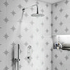 Arezzo Chrome Push-Button Shower with Handset + Rainfall Shower Head profile small image view 1 