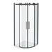 Arezzo Matt Black 800 x 800mm Frameless Quadrant Shower Enclosure profile small image view 2 