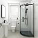 Arezzo Matt Black 800 x 800mm Frameless Quadrant Shower Enclosure profile small image view 3 