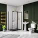 Arezzo Matt Black 1200 x 800 Frameless Sliding Door Shower Enclosure with Black Tray profile small image view 7 