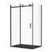 Arezzo Matt Black 1200 x 900 Frameless Sliding Door Shower Enclosure with Black Tray profile small image view 6 