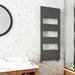 Arezzo Anthracite 1200 x 500 Designer Panel Radiator with Towel Rails profile small image view 2 