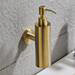 Arezzo Brushed Brass Round Wall Mounted Soap Dispenser profile small image view 2 