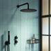 Arezzo Matt Black 300mm Thin Round Shower Head with Wall Mounted Arm profile small image view 3 