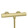 Arezzo Brushed Brass Round Thermostatic Bar Shower Valve profile small image view 1 
