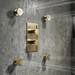 Arezzo Brushed Brass Round Shower System with Diverter, Fixed Shower Head + 4 Body Jets profile small image view 2 