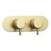 Arezzo Brushed Brass Round Shower System w. Diverter, Fixed Head + 4 Body Jets (Oval Faceplate) profile small image view 5 