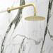 Arezzo Brushed Brass Round Shower System w. Diverter, Fixed Head + 4 Body Jets (Oval Faceplate) profile small image view 2 
