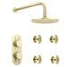 Arezzo Brushed Brass Round Shower System w. Diverter, Fixed Head + 4 Body Jets (Oval Faceplate) profile small image view 4 