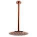 Arezzo Rose Gold 195mm Thin Round Shower Head + 300mm Ceiling Mounted Arm profile small image view 2 