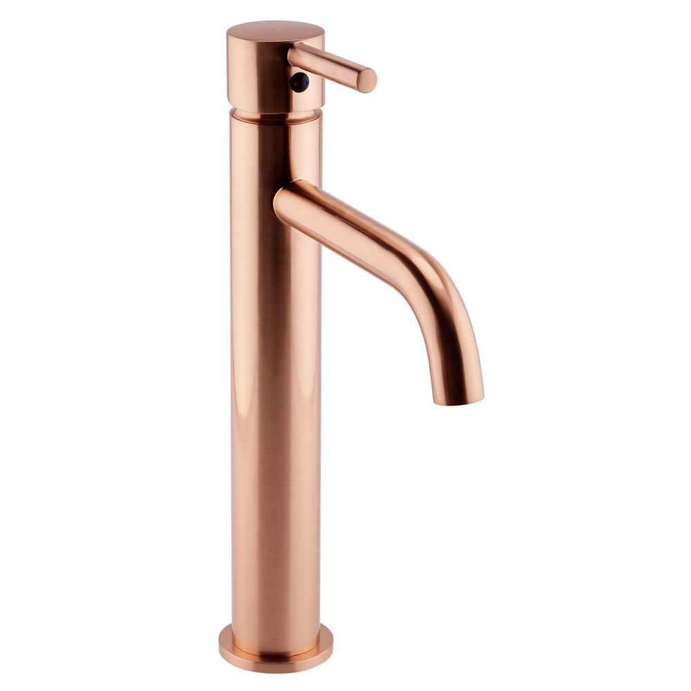 Arezzo Round Rose Gold High Rise Mono Basin Mixer Tap | Victorian ...