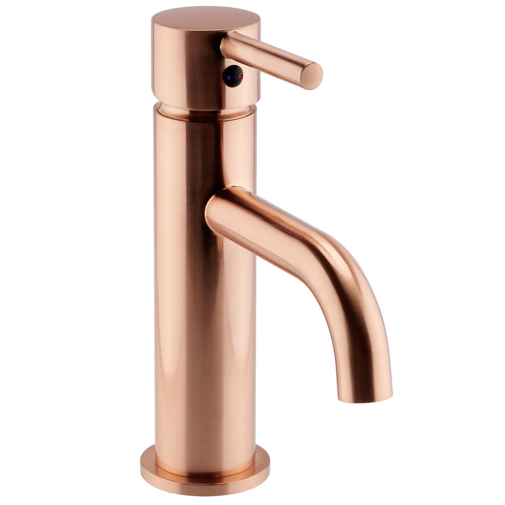 Arezzo Round Rose Gold Basin Mono Mixer Tap | Victorian Plumbing UK