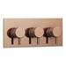 Arezzo Rose Gold Round Thermostatic Shower Pack with Ceiling Mounted Head + Handset profile small image view 5 