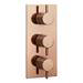 Arezzo Rose Gold Round Thermostatic Shower Pack with Wall Mounted Head + Handset profile small image view 2 