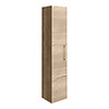 Arezzo Rustic Oak Wall Hung Tall Storage Cabinet with Brushed Brass Handle profile small image view 1 