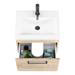 Arezzo Wall Hung Vanity Unit - Rustic Oak - 500mm with Matt Black Handle profile small image view 4 