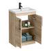 Arezzo Floor Standing Vanity Unit - Rustic Oak - 600mm with Matt Black Handles profile small image view 2 