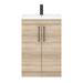 Arezzo Floor Standing Vanity Unit - Rustic Oak - 600mm with Matt Black Handles profile small image view 6 