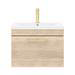 Arezzo Wall Hung Vanity Unit - Rustic Oak - 600mm with Brushed Brass Handle profile small image view 6 