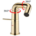 Arezzo Basin Mixer Tap with 360 Degree Rotating Spout Brushed Brass profile small image view 2 