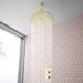 Arezzo Brushed Brass 300mm Thin Round Shower Head + 200mm Ceiling Mounted Arm profile small image view 3 