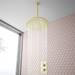 Arezzo Brushed Brass 300mm Thin Round Shower Head + 300mm Ceiling Mounted Arm profile small image view 3 