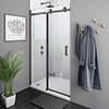 Arezzo Matt Black 1000mm Frameless Sliding Shower Door profile small image view 1 