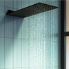 Arezzo Black Square Flat Fixed Shower Head (220 x 500mm) profile small image view 1 