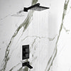 Arezzo Matt Black Shower Set (Fixed Shower Head + Waterfall Bath Filler) profile small image view 1 