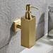 Arezzo Brushed Brass Square Wall Mounted Soap Dispenser profile small image view 2 